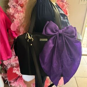 Kate Spade Black Satchel with Purple Bow